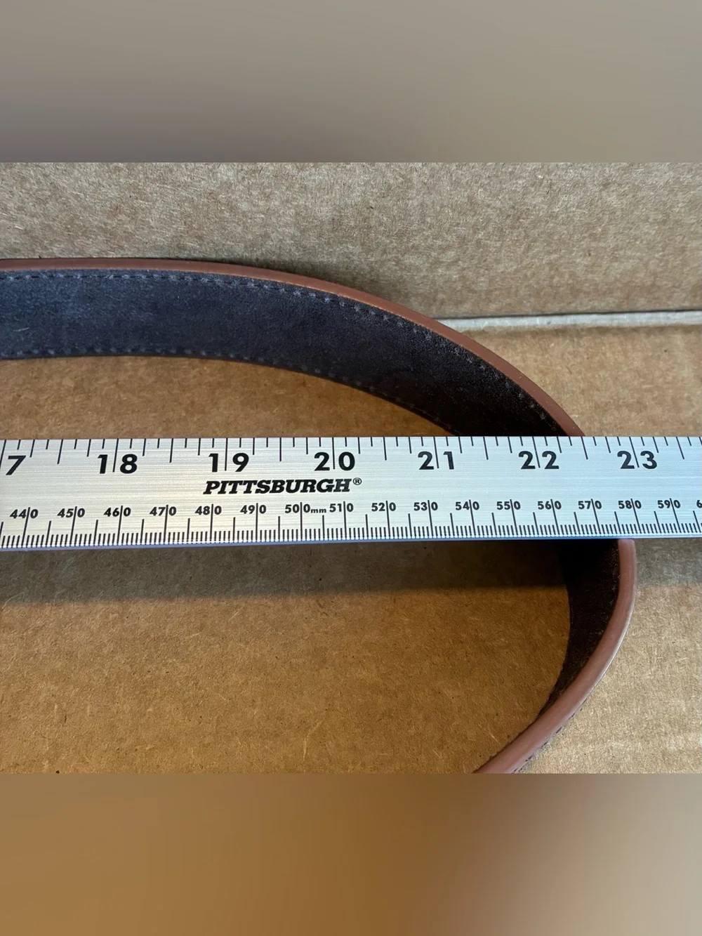 NWOT Atlas For Men Brown Western-Style Belt w/Silver-Color Metal Buckle; Size 53